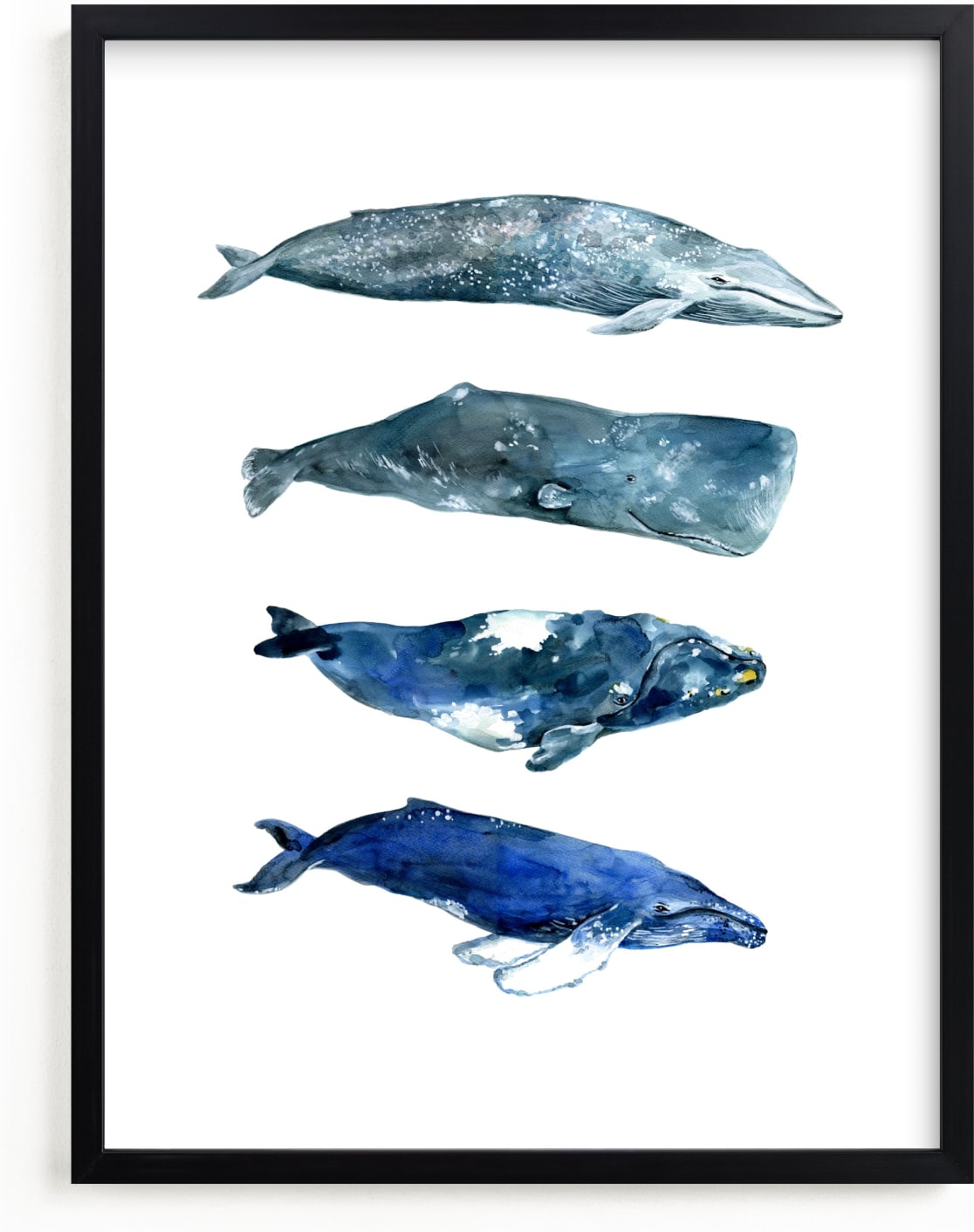 This is a blue, white art by Alexandra Dzh called Whales.