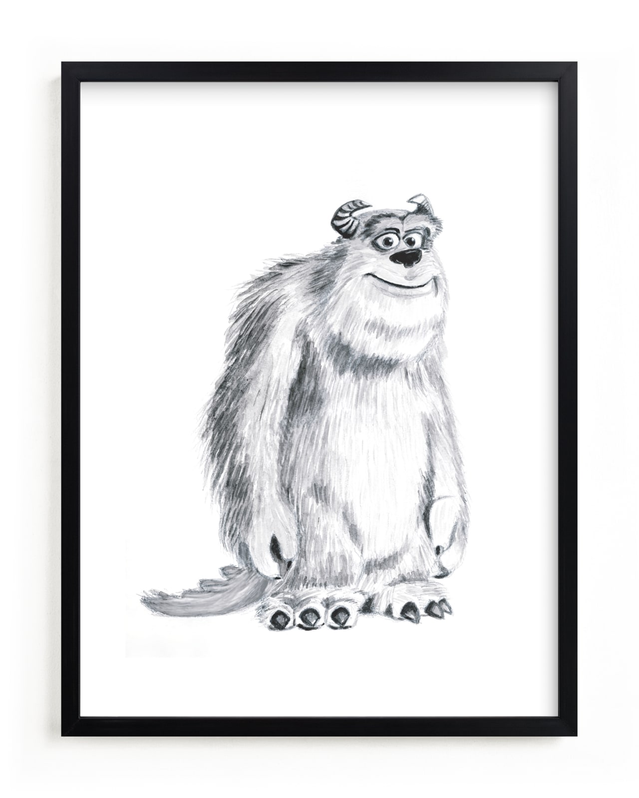 "Minimal Sulley from Disney and Pixar's Monster's Inc" - Limited Edition Art Print by Mary Gaspar in beautiful frame options and a variety of sizes.