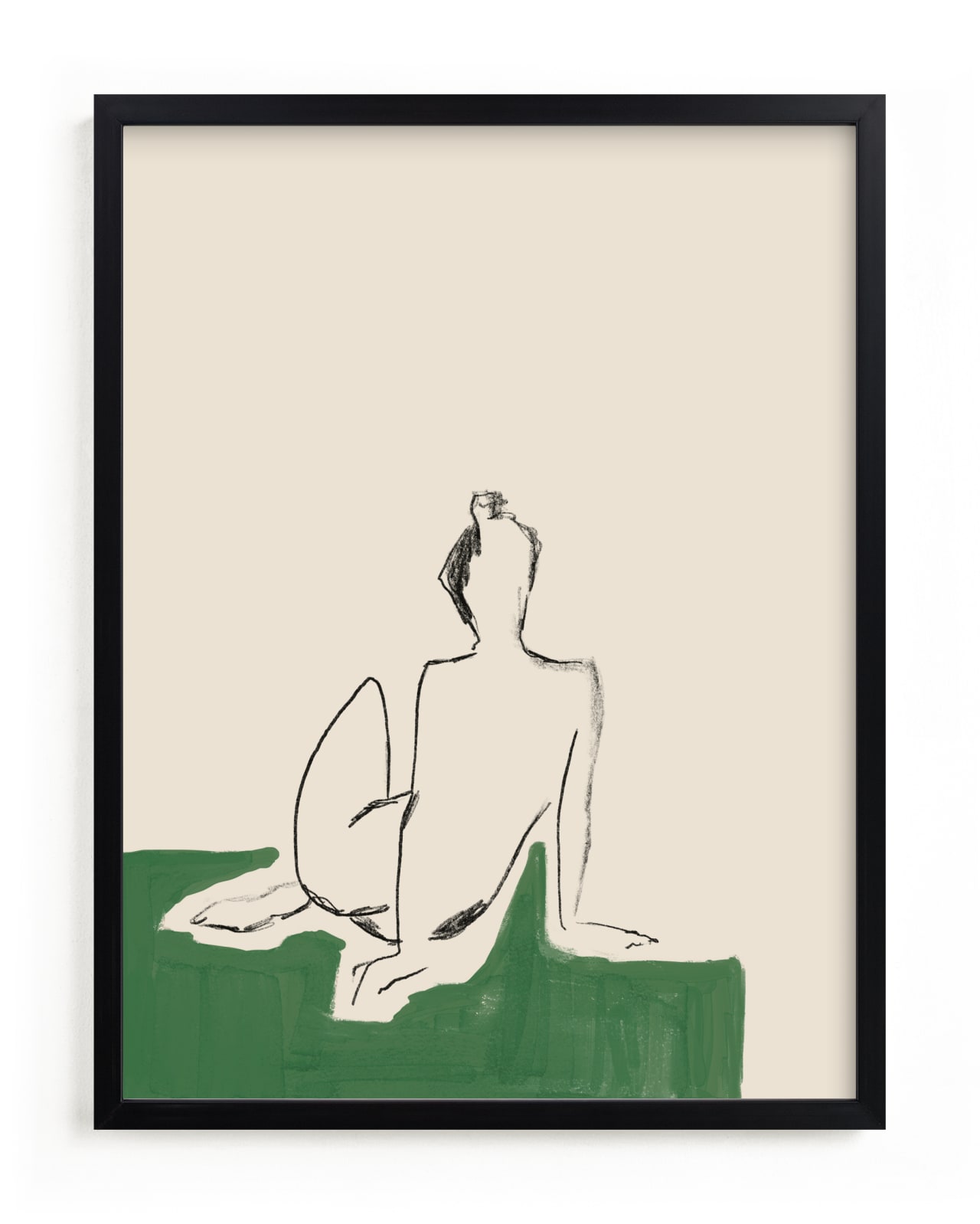 "Figure on Green" - Limited Edition Art Print by Annie Clark in beautiful frame options and a variety of sizes.