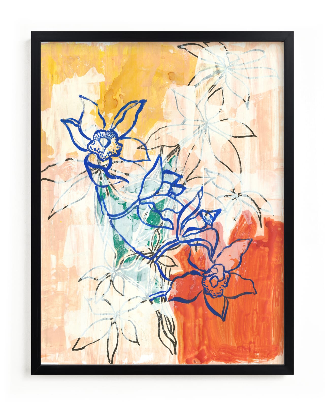 "Blue Orchids" - Limited Edition Art Print by Lise Gulassa in beautiful frame options and a variety of sizes.