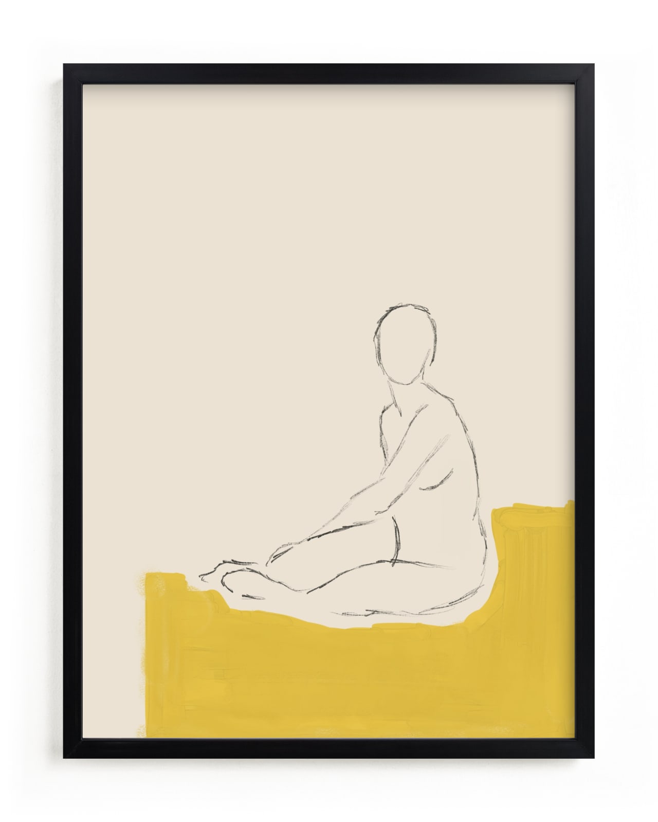 "Figure on Yellow" - Limited Edition Art Print by Annie Clark in beautiful frame options and a variety of sizes.