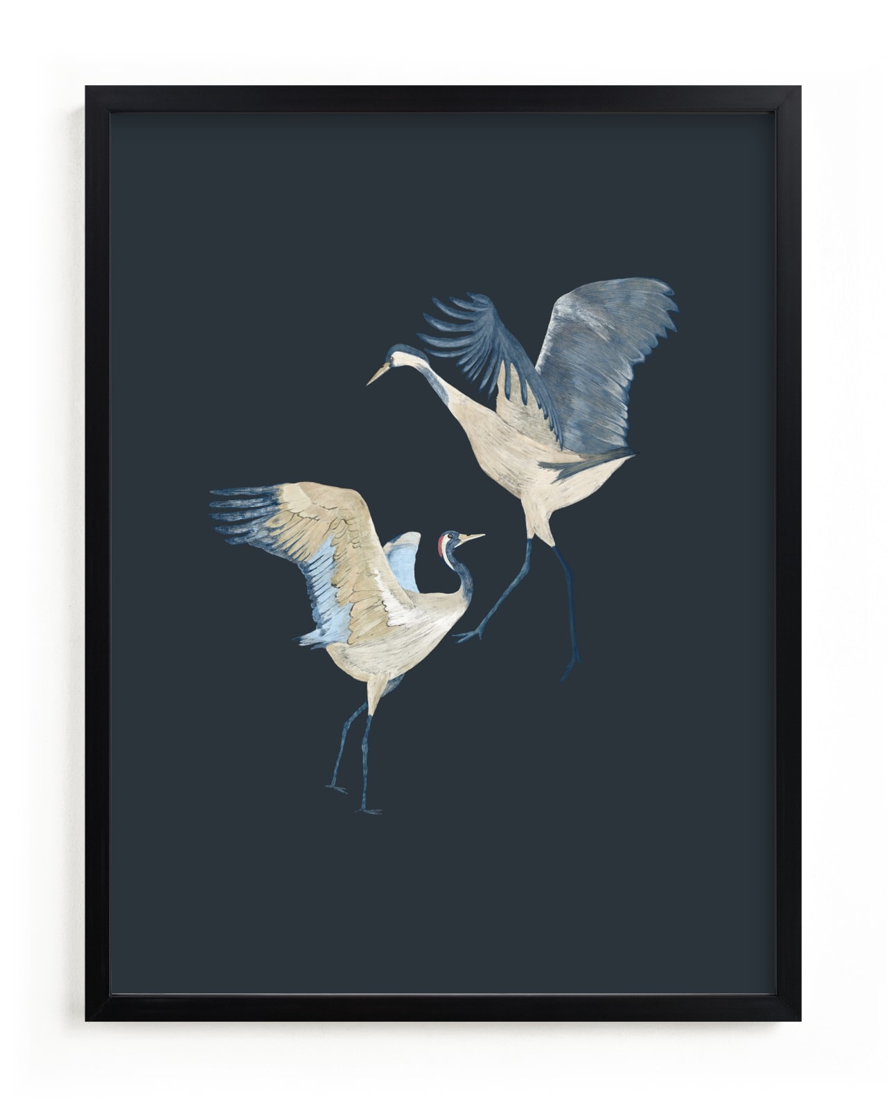 "Crane dance" - Limited Edition Art Print by Nina Leth in beautiful frame options and a variety of sizes.