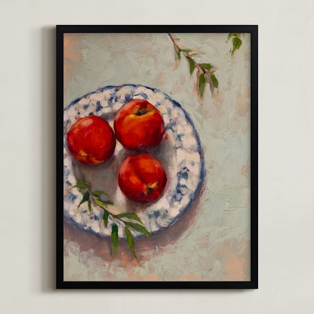 "Peaches on a Plate" - Limited Edition Art Print by Wendy Keller in beautiful frame options and a variety of sizes.