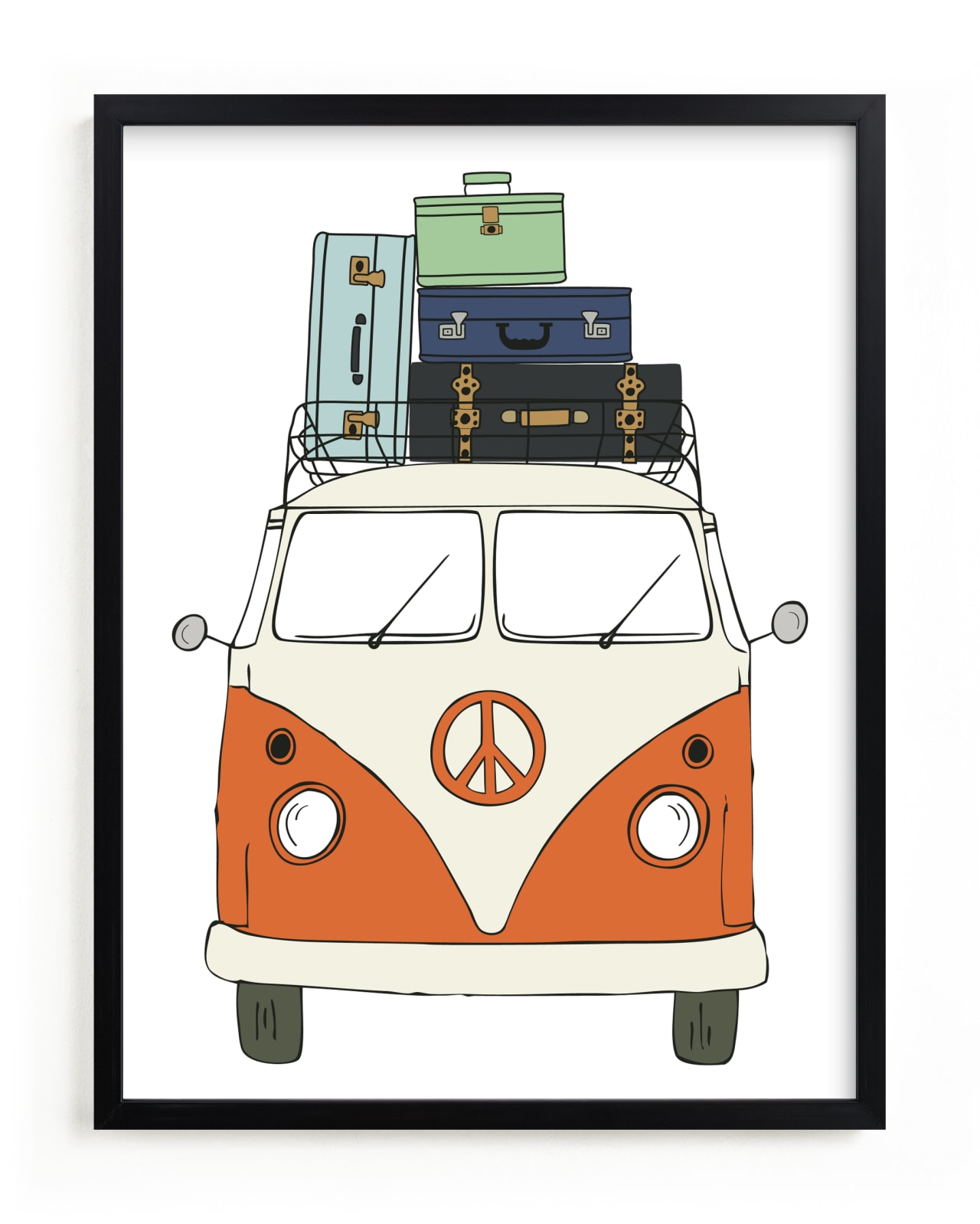 "The Peace Van on the Road" - Limited Edition Art Print by Alston Wise in beautiful frame options and a variety of sizes.