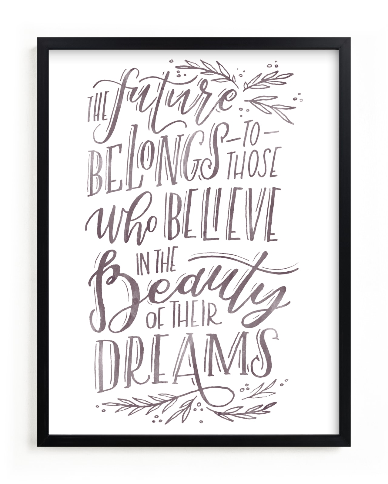 "The Beauty of Dreams" - Art Print in Mushroom by Grace Kreinbrink - Framed