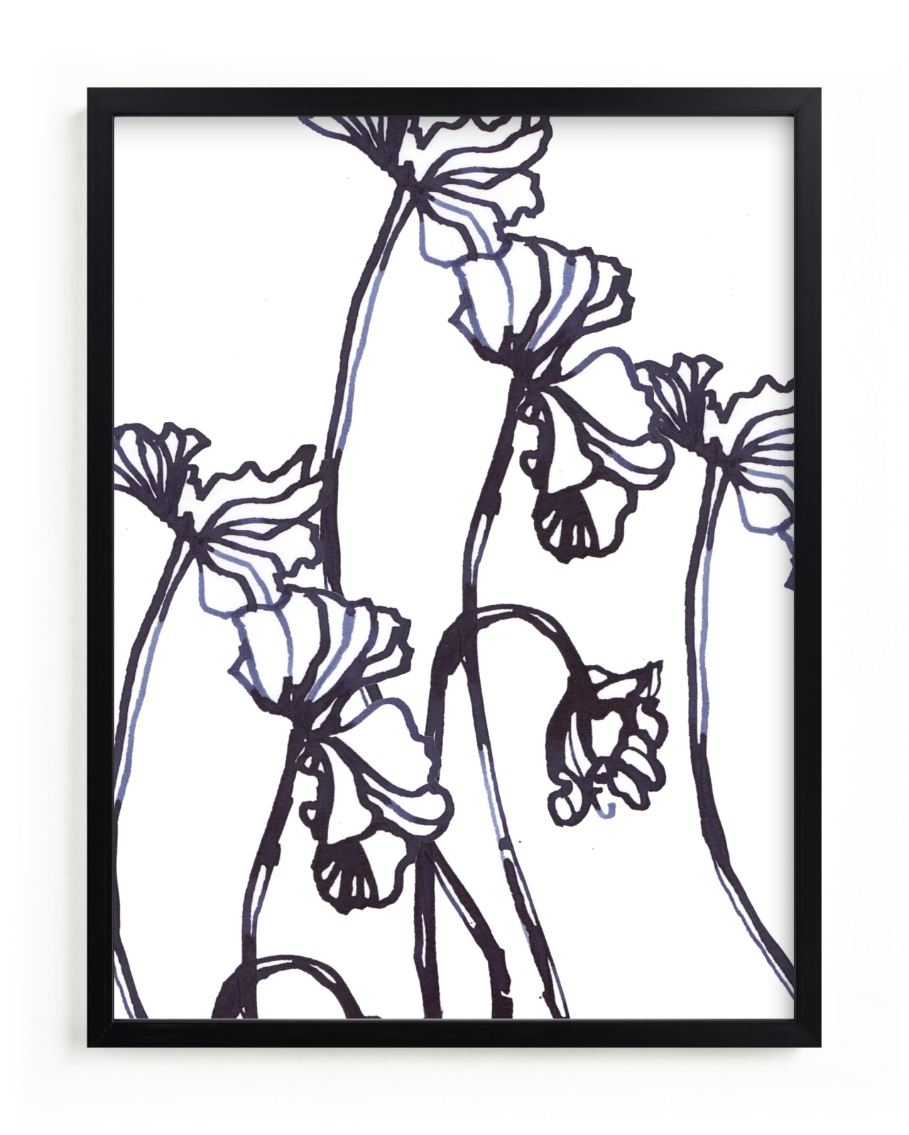 "Ink Cyclamen" - Limited Edition Art Print by Sonal Nathwani in beautiful frame options and a variety of sizes.