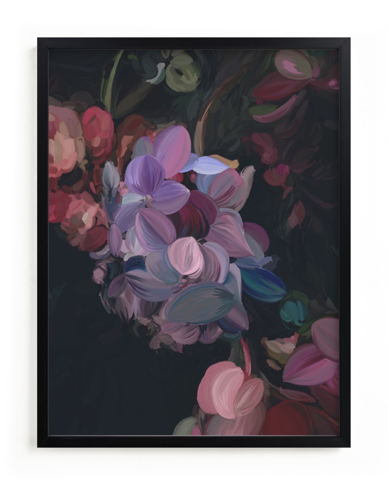 "Midnight Petals" - Limited Edition Art Print by Amy Hall in beautiful frame options and a variety of sizes.