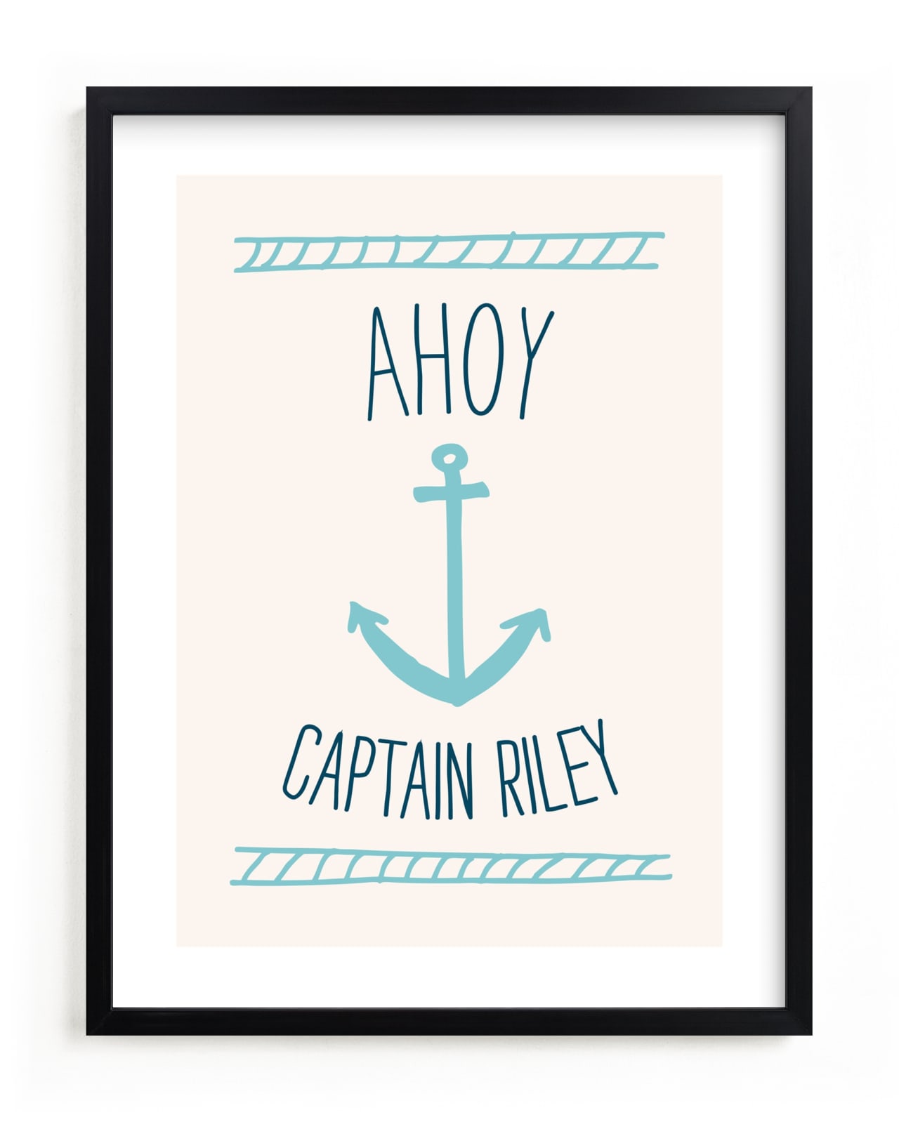 "Ahoy Matey" - Custom Open Edition Children's Art Print by Shari Margolin in beautiful frame options and a variety of sizes.