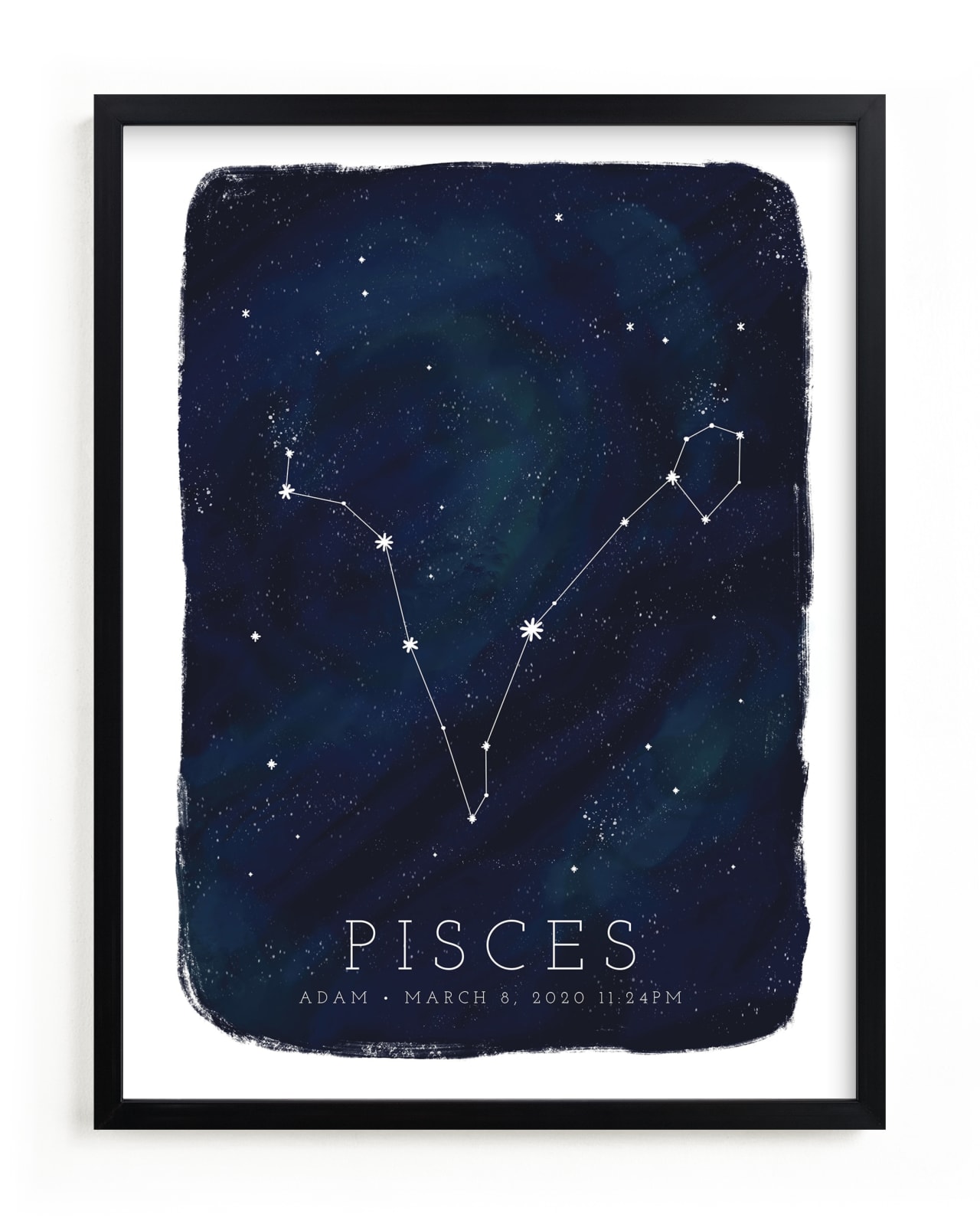 "Zodiac Constellation Pisces" - Custom Open Edition Children's Art Print by Ashley Presutti Beasley in beautiful frame options and a variety of sizes.