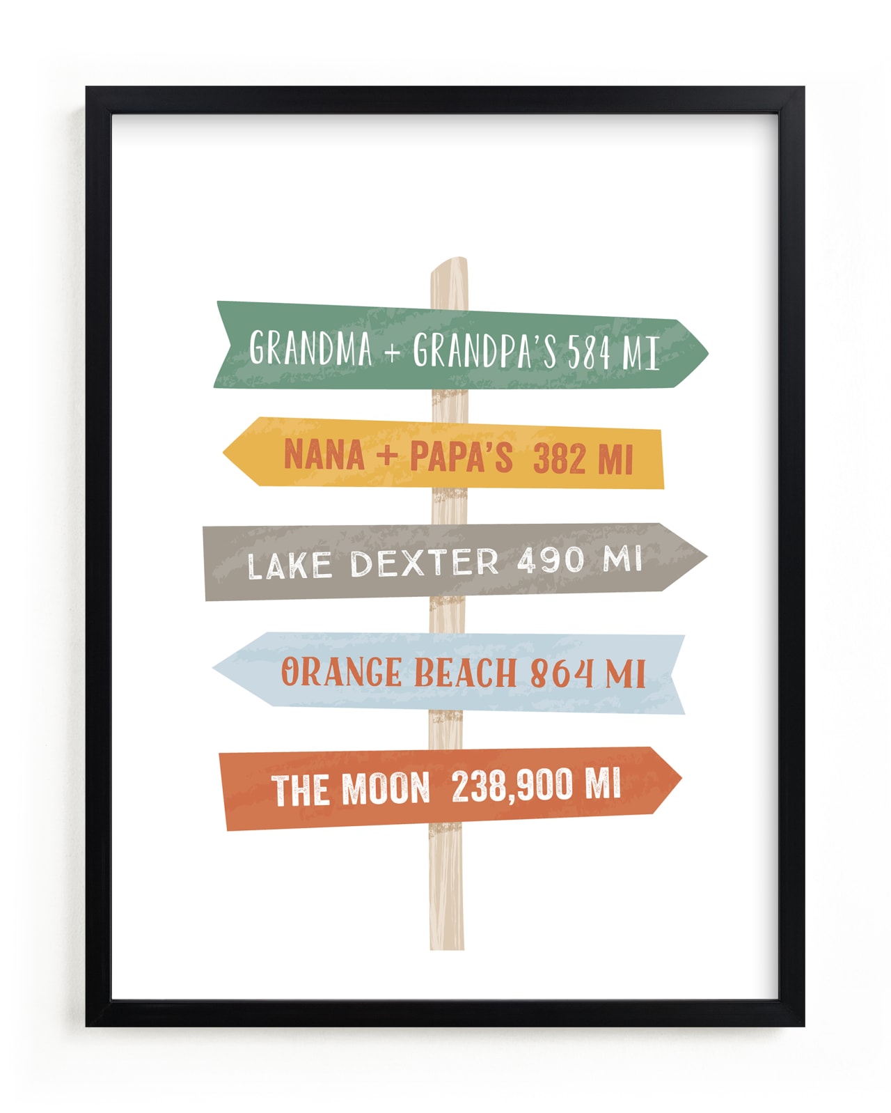 "Near or Far" - Custom Open Edition Children's Art Print by Laura Hankins in beautiful frame options and a variety of sizes.