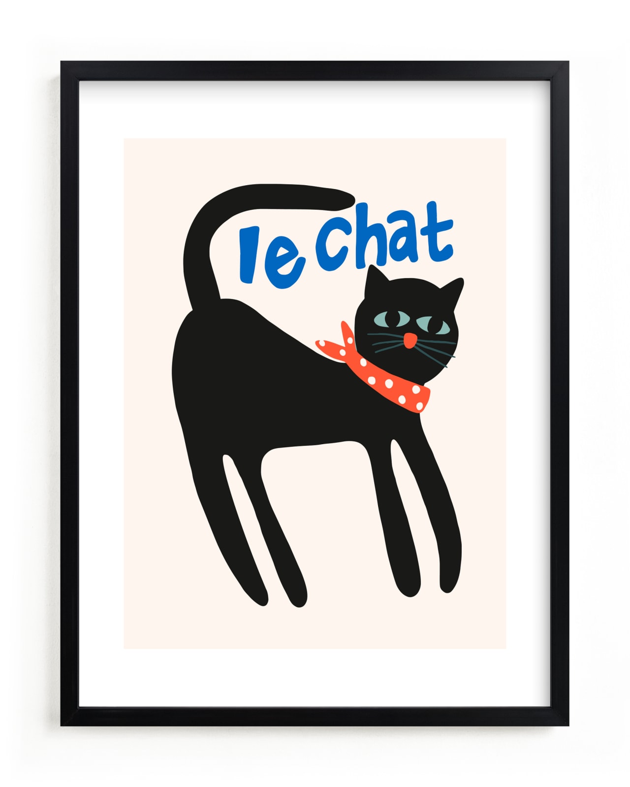 "French Cat" - Limited Edition Art Print by Morgan Kendall in beautiful frame options and a variety of sizes.