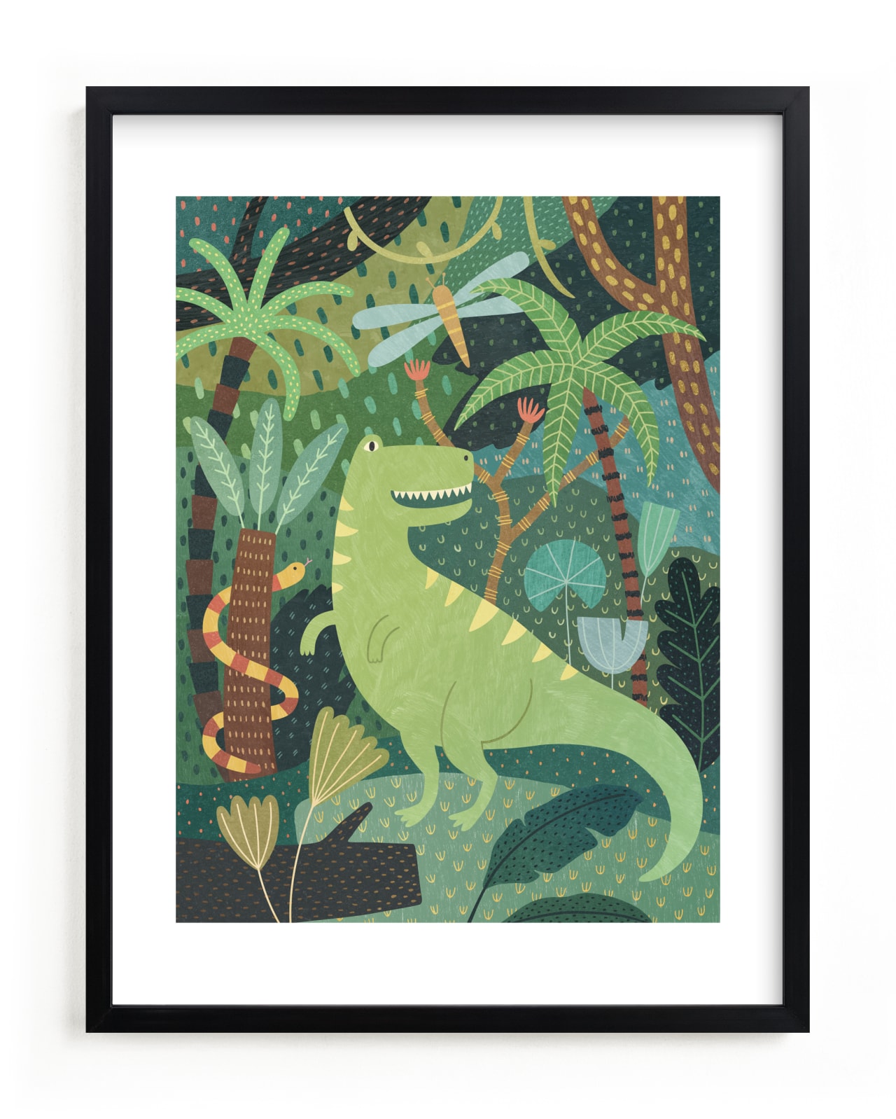 "Prehistoric Jungle" - Limited Edition Art Print by McKenna Sato in beautiful frame options and a variety of sizes.