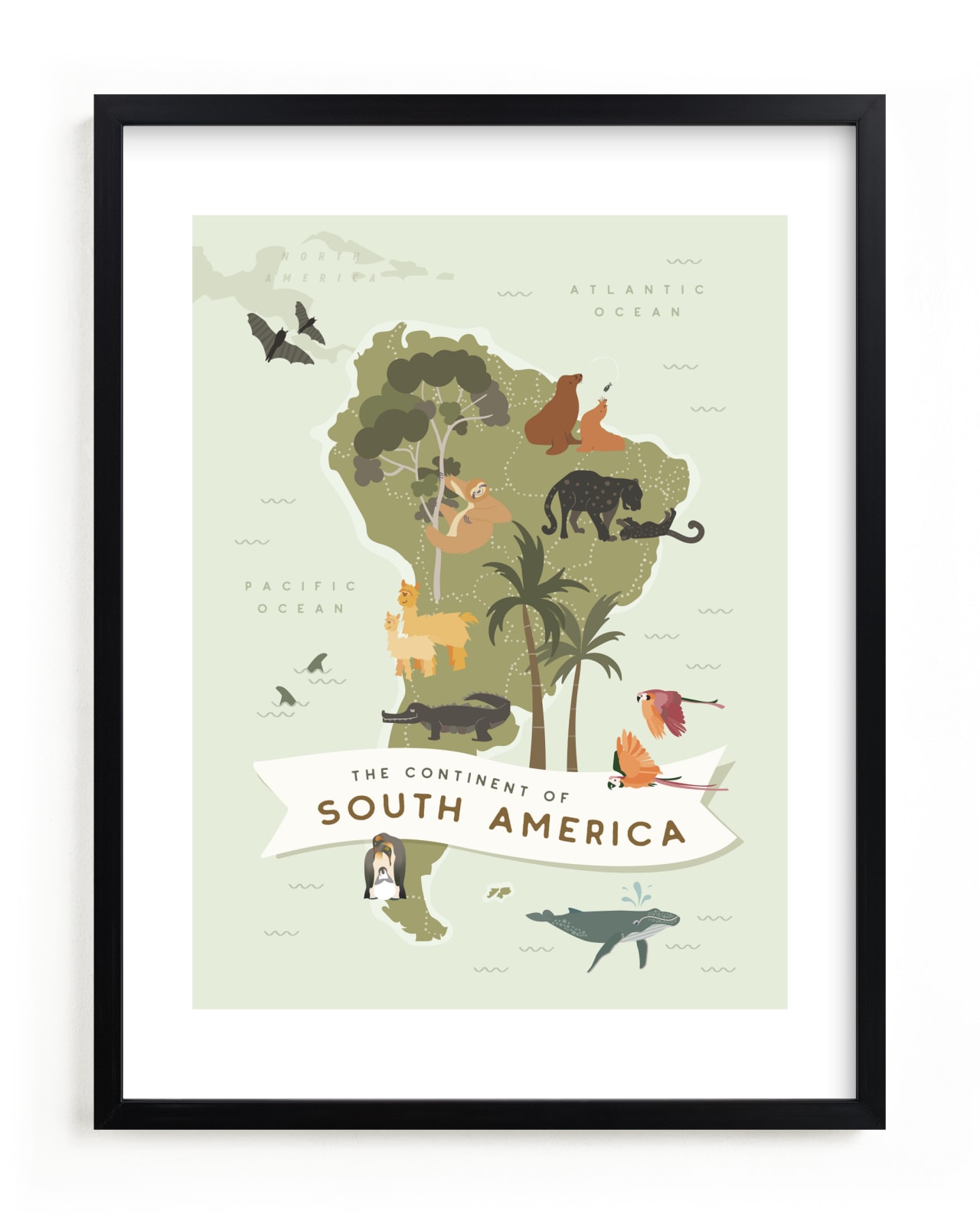 "Animals of South America" - Limited Edition Art Print by Kamala Nahas in beautiful frame options and a variety of sizes.