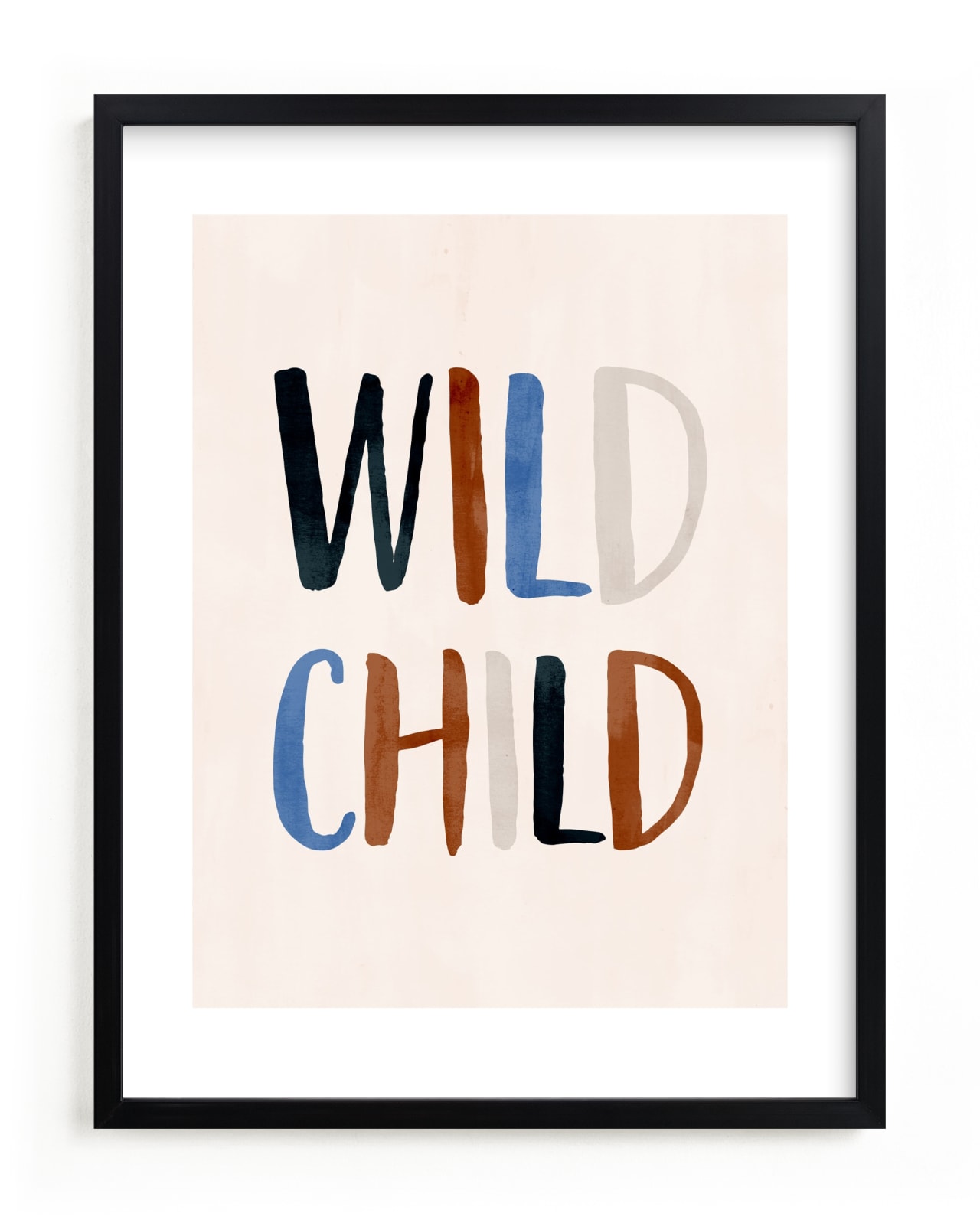 "Wild Child Typographic" - Limited Edition Art Print by Iveta Angelova in beautiful frame options and a variety of sizes.