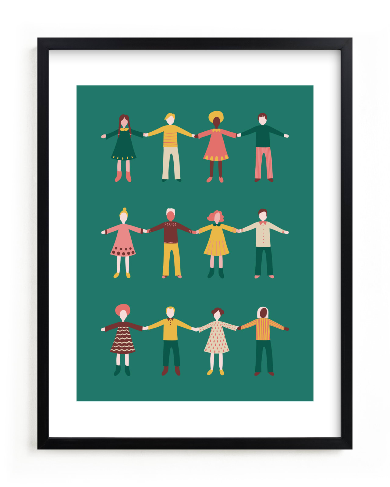 "Happy People" - Limited Edition Art Print by Nieves Herranz in beautiful frame options and a variety of sizes.