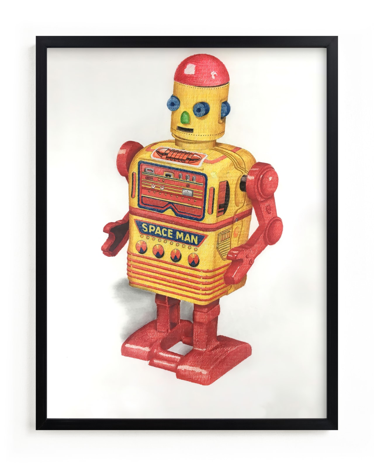 Space Man Robot Children’s Art Print