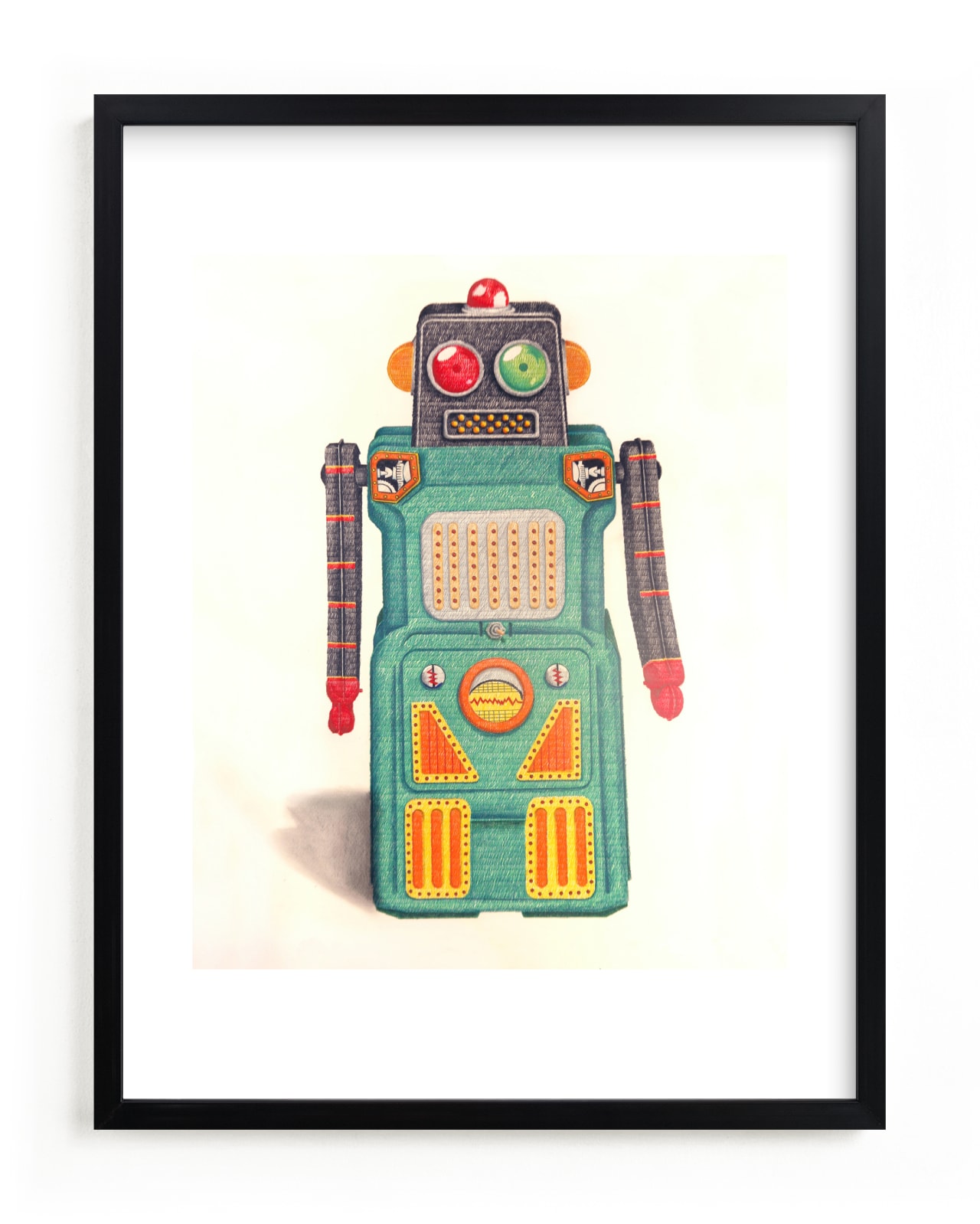 "Robot Green" - Limited Edition Art Print by Ed Hogan in beautiful frame options and a variety of sizes.