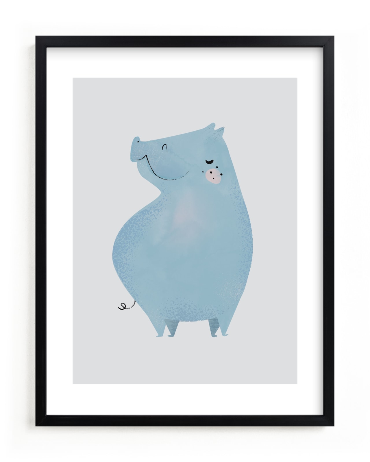 "Hippo" - Limited Edition Art Print by Lori Wemple in beautiful frame options and a variety of sizes.