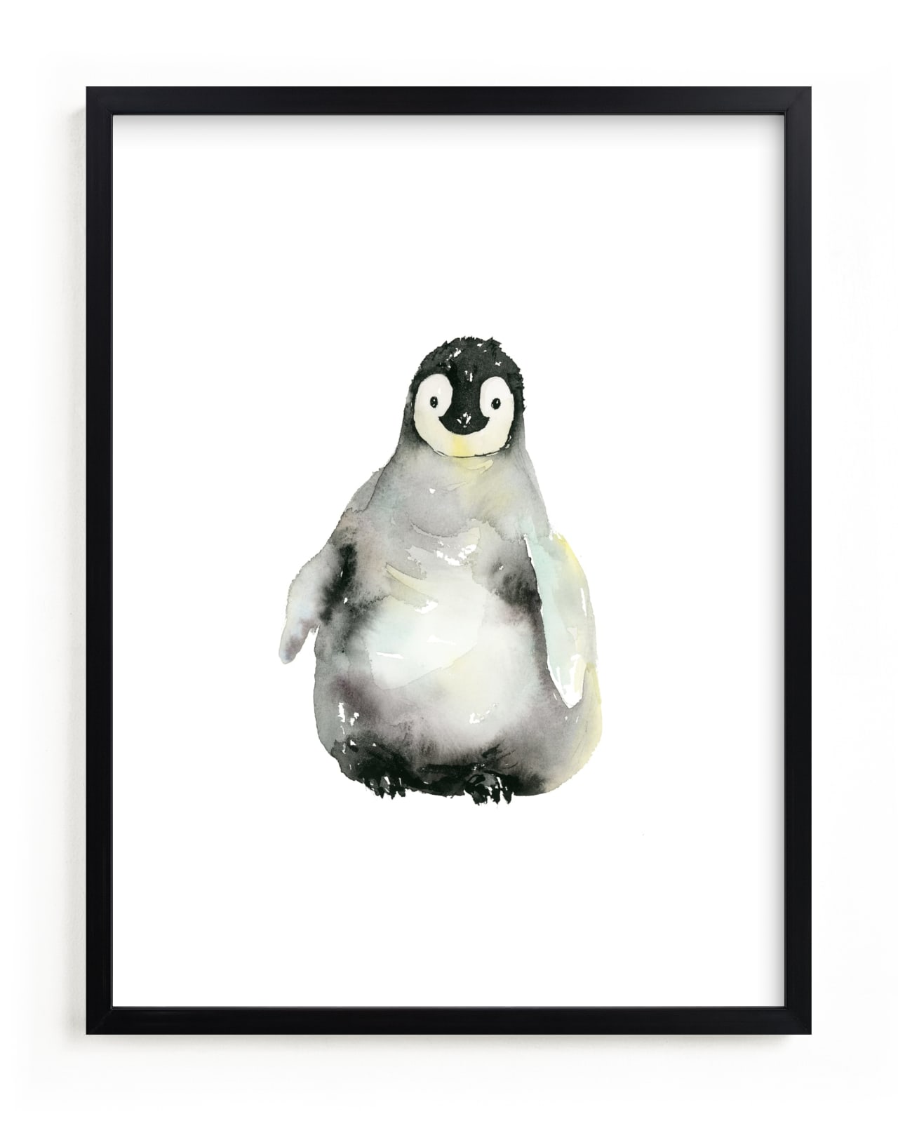 "A Shy Hello" - Art Print in white by Jean Choe Art and Design - Framed