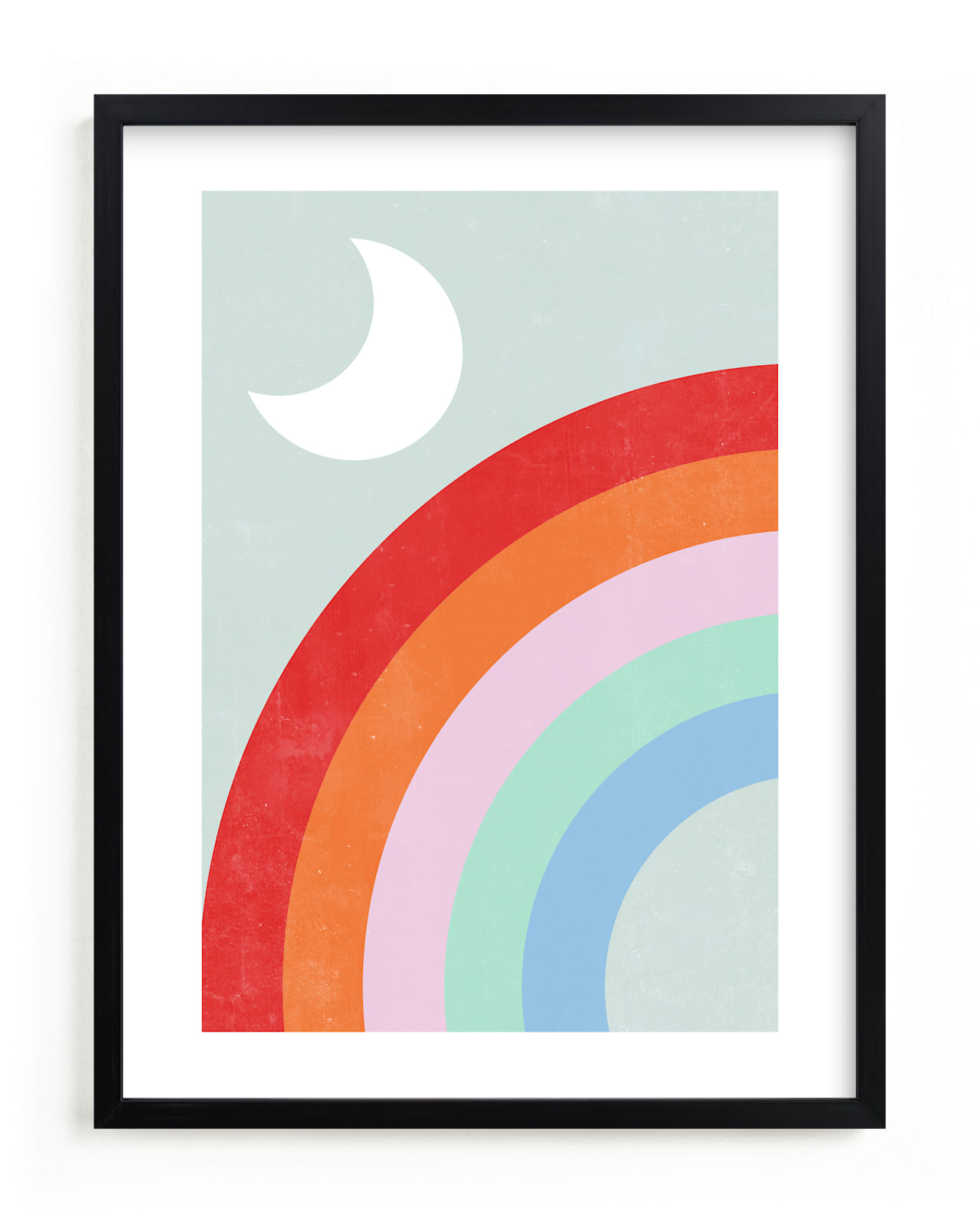 "Double Rainbow with Moon and Sun III" by EMANUELA CARRATONI in beautiful frame options and a variety of sizes.