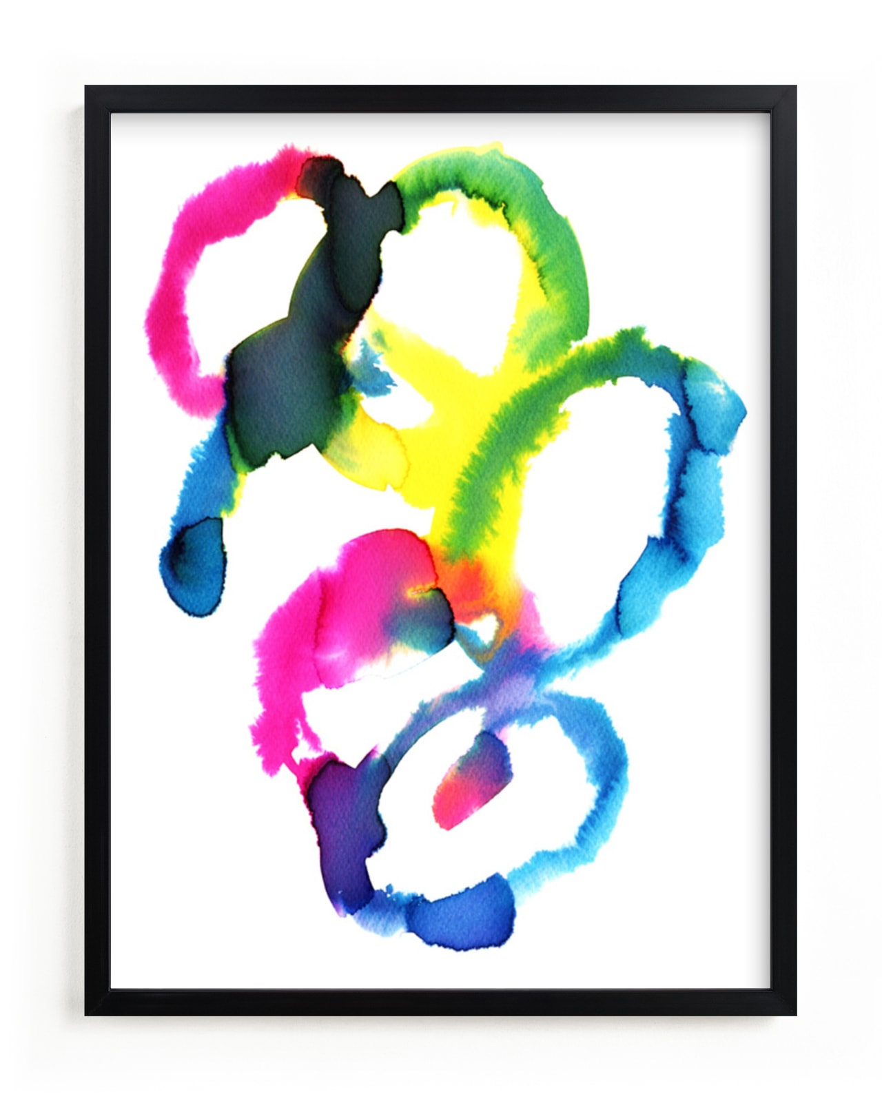 "Abstract watercolor study 1" - Art Print in Sky blue by Alexandra Dzh - Framed