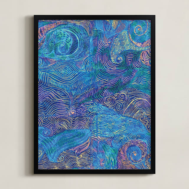 "Pastel Seas" - Art Print in Oceanic by Kanika Mathur - Framed