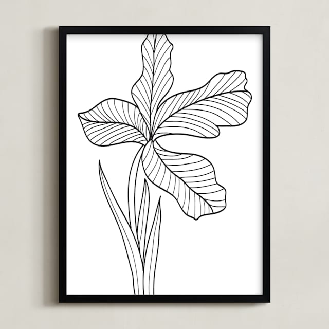 "Plant Doodle" - Art Print in black by Ramoncita - Framed