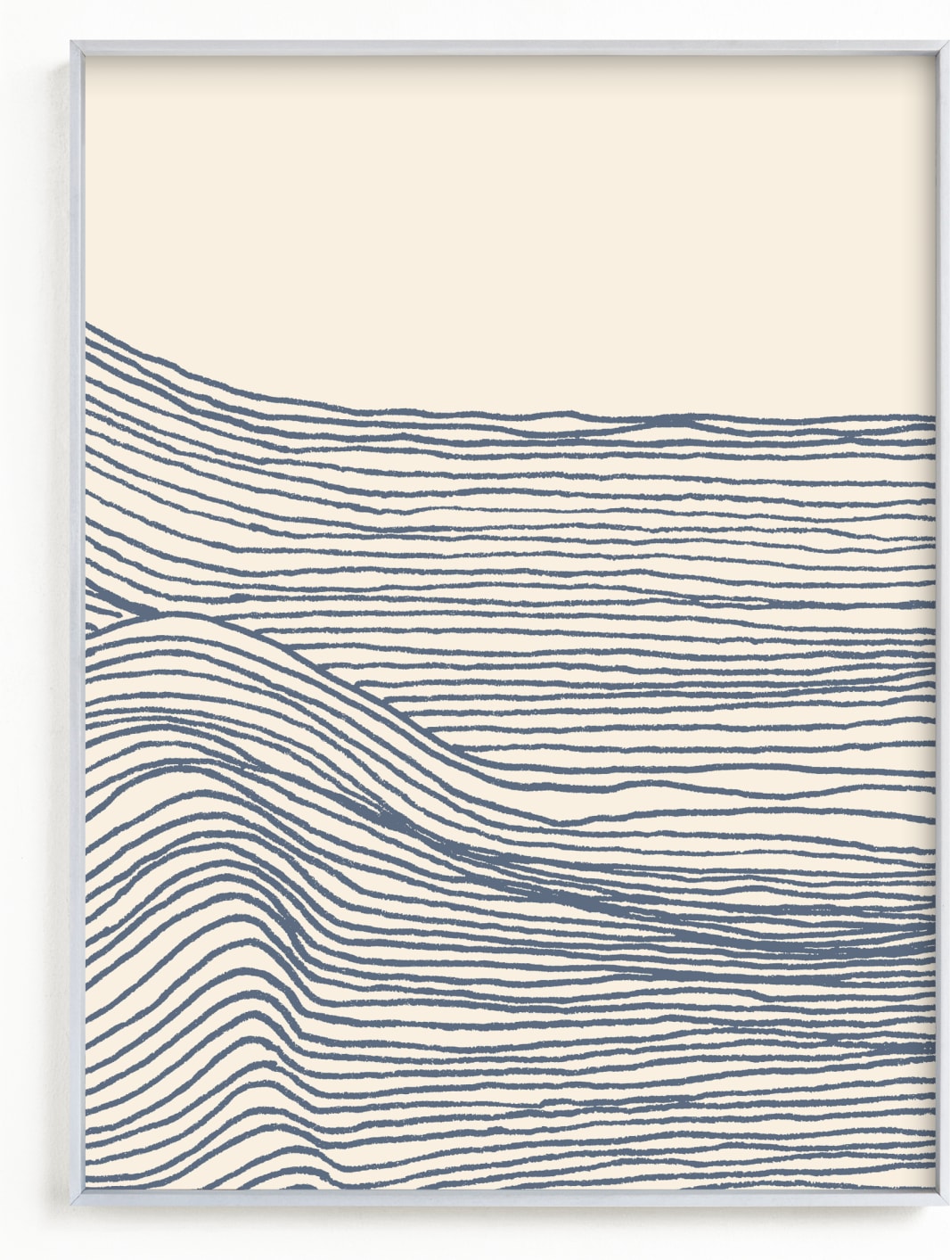 This is a blue, ivory art by Jayne Alfieri called Rolling Waves II.