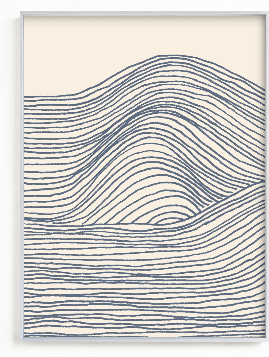This is a blue, ivory art by Jayne Alfieri called Rolling Waves I.