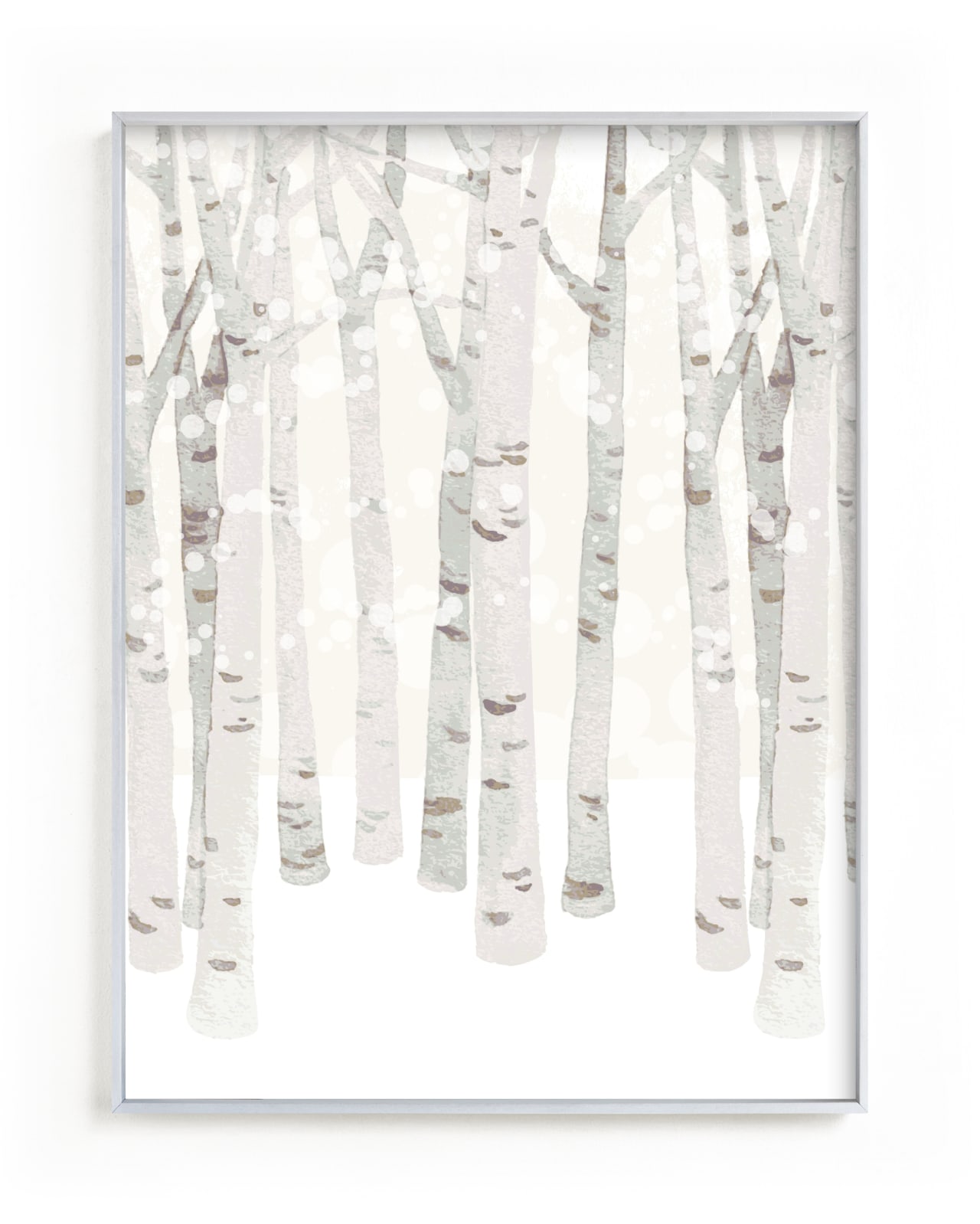 "Birch Woods in Winter" - Limited Edition Art Print by Shannon Chen of Four Wet Feet Studio in beautiful frame options and a variety of sizes.