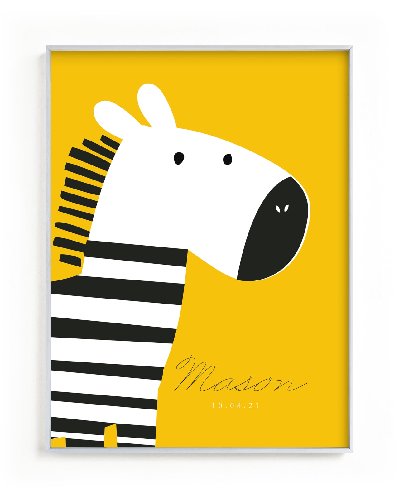 "Zebra" - Custom Open Edition Children's Art Print by Oma N. Ramkhelawan in beautiful frame options and a variety of sizes.