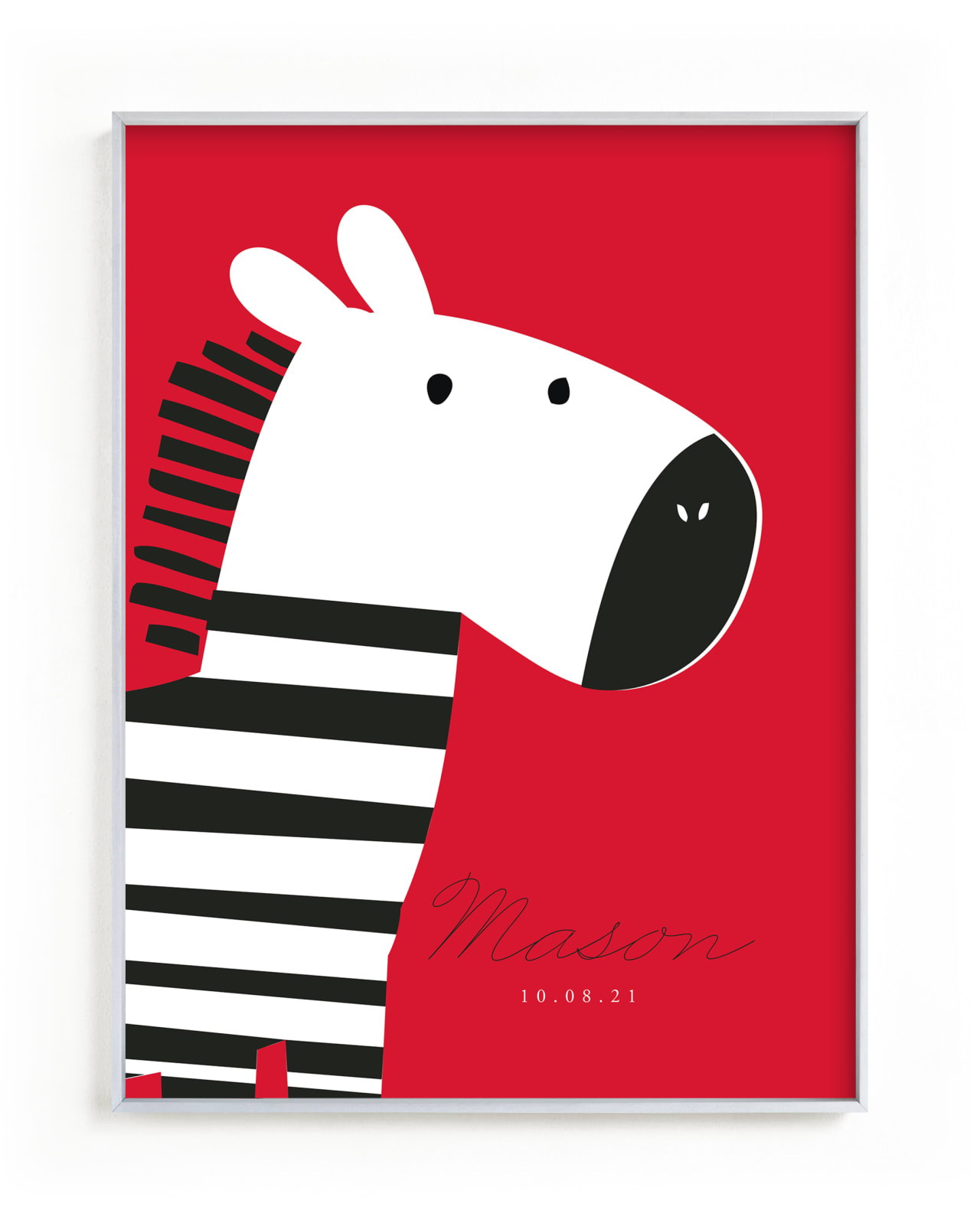 "Zebra" - Children's Custom Art Print by Oma N. Ramkhelawan in beautiful frame options and a variety of sizes.