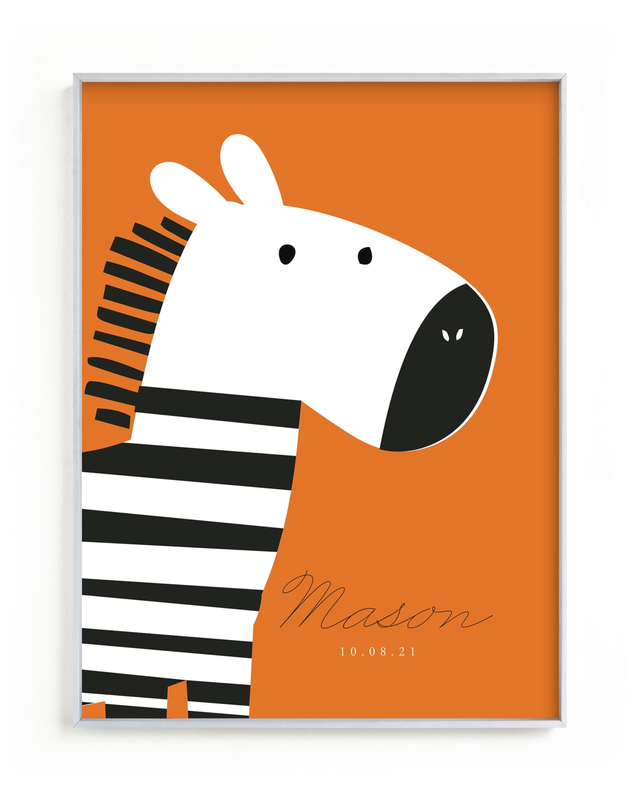 "Zebra" - Children's Custom Art Print by Oma N. Ramkhelawan in beautiful frame options and a variety of sizes.