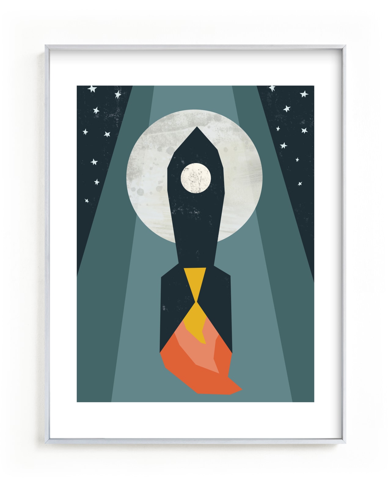 "Rocket to the Moon" - Limited Edition Art Print by Morgan Kendall in beautiful frame options and a variety of sizes.