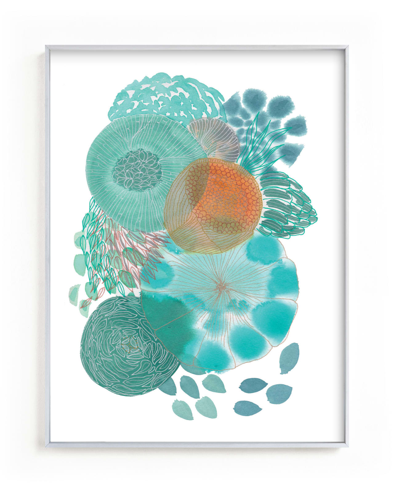 "Aqua Consciousness" - Art Print by Maggie Ramirez Burns in beautiful frame options and a variety of sizes.