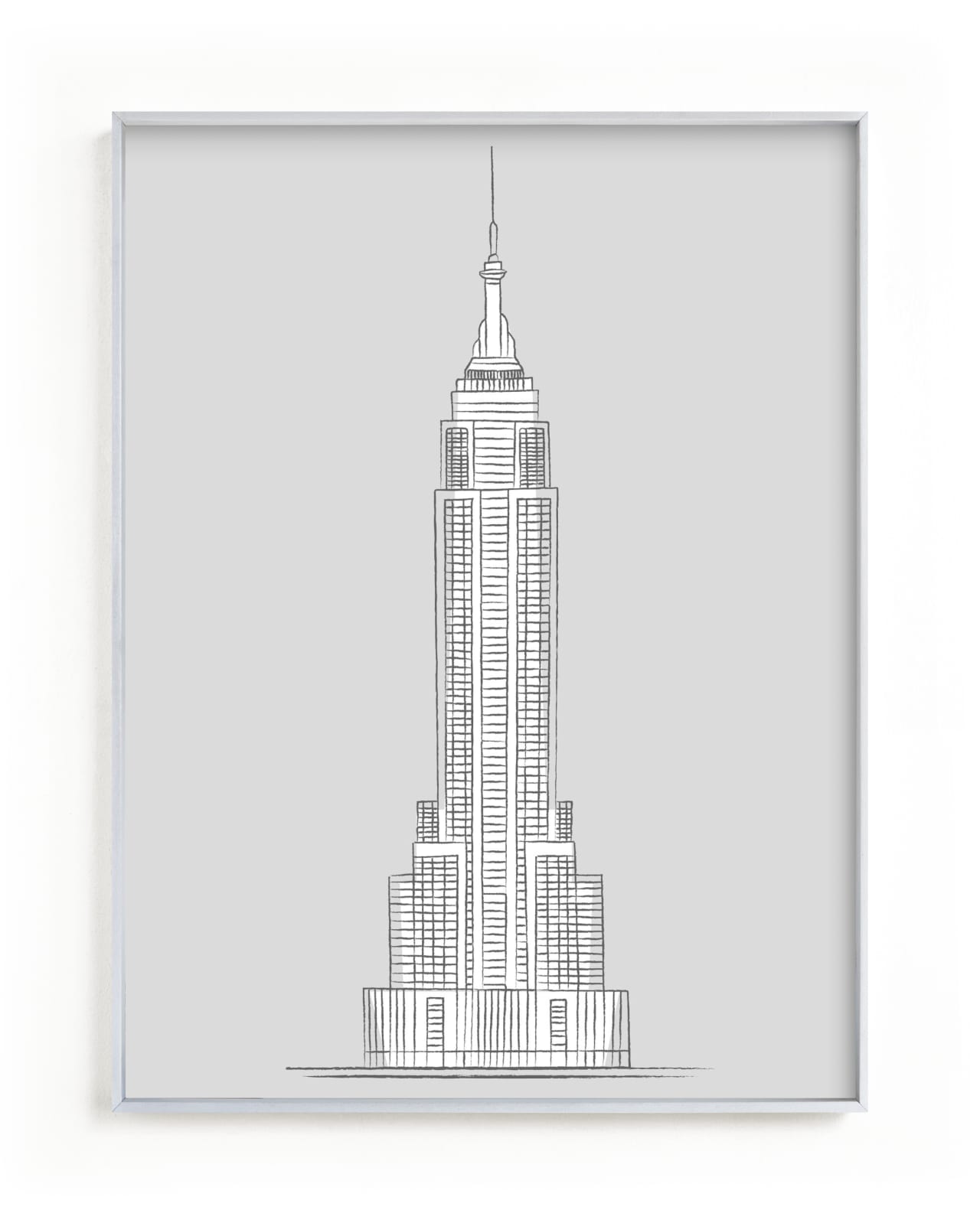 "Empire State Sketch" - Art Print by Jessie Steury in beautiful frame options and a variety of sizes.