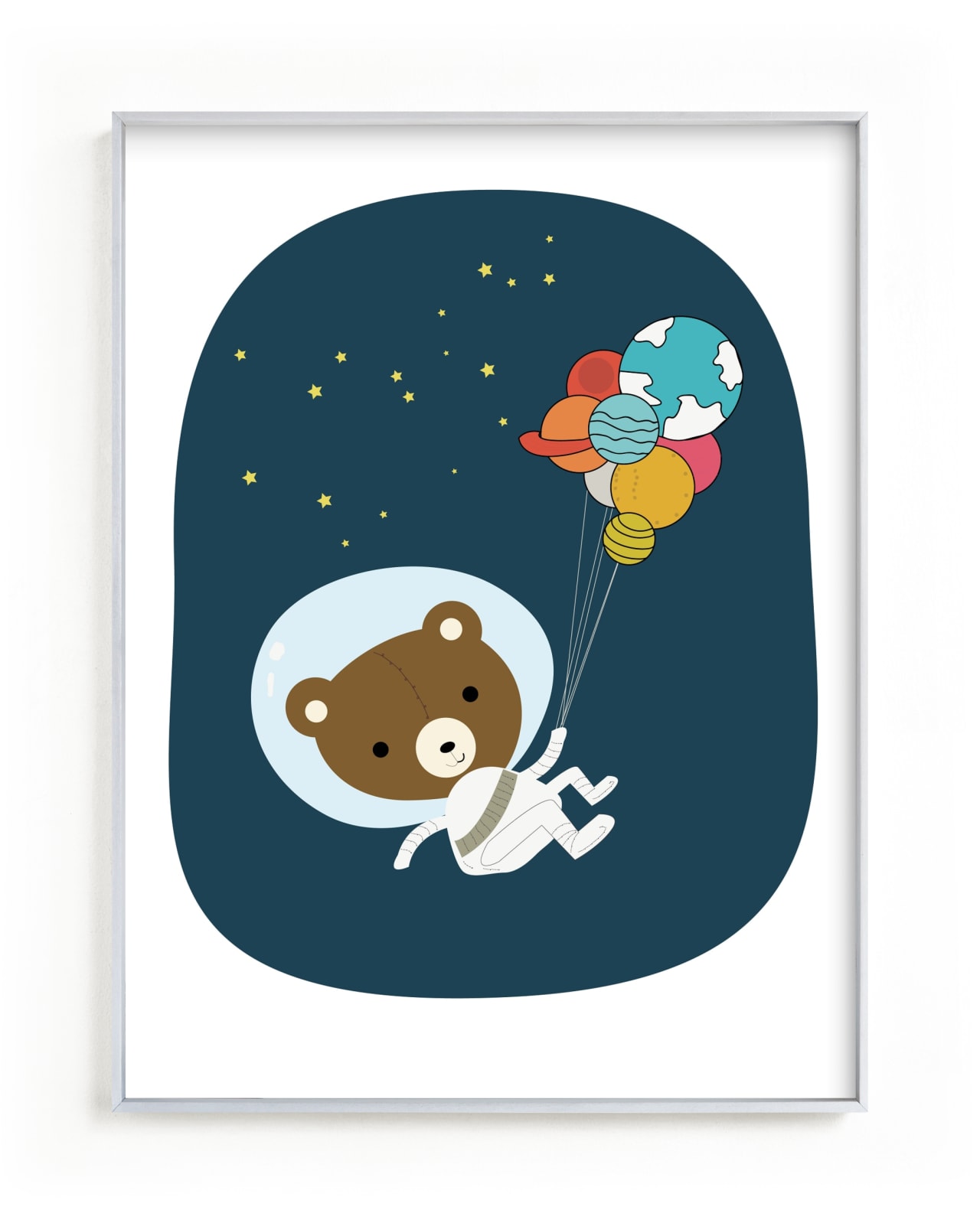"Astro Bear" - Art Print by Char-Lynn Griffiths in beautiful frame options and a variety of sizes.