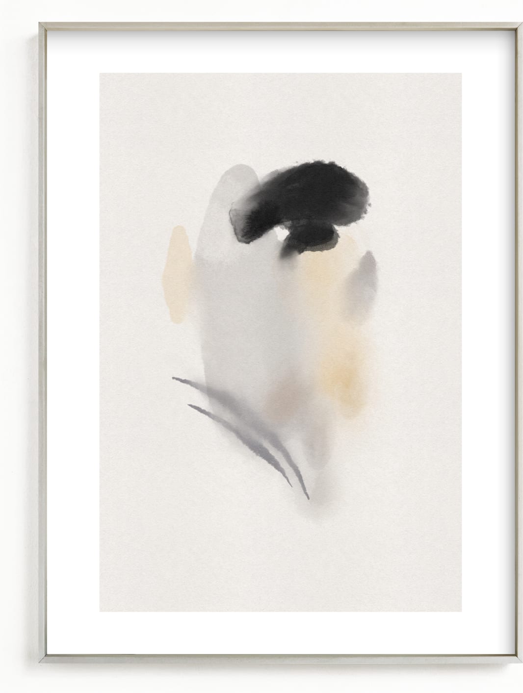 This is a black and white, grey, beige kids wall art by Christa Kimble called Chickadee.
