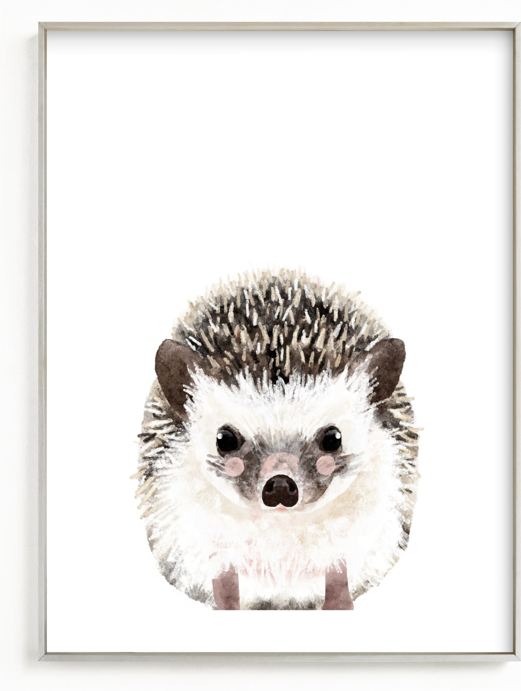 This is a brown, ivory art by Cass Loh called Baby Hedgehog.