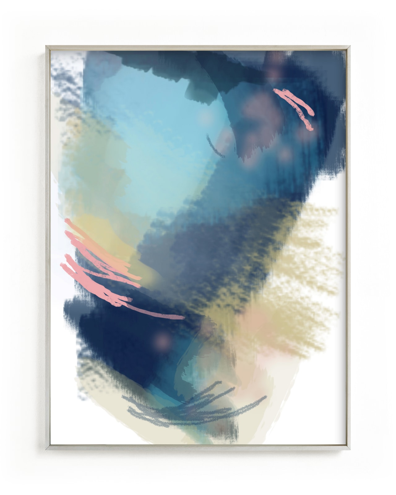 "island song" - Art Print in Song Blue by AlisonJerry - Framed