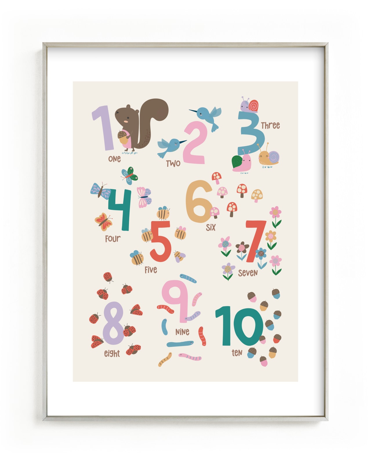 "Garden Numbers" - Limited Edition Art Print by Vera Lim in beautiful frame options and a variety of sizes.