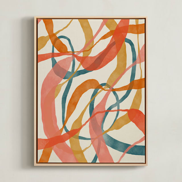 "Orange Twist" - Art Print in Orange by ALICIA BOCK - Framed Canvas