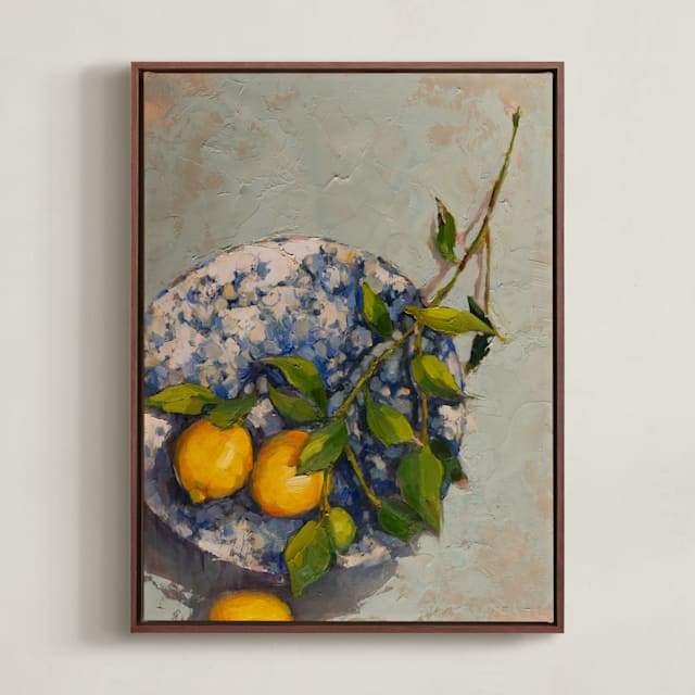 "Lemons on a Plate" - Limited Edition Art Print by Wendy Keller in beautiful frame options and a variety of sizes.