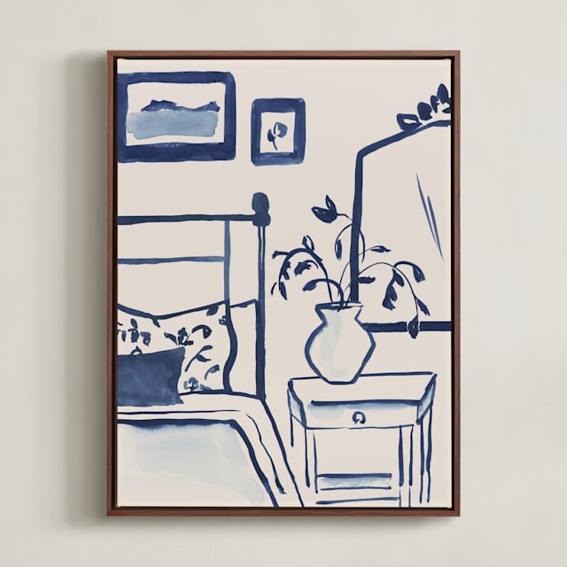 "Pretty Room" - Art Print in Vanilla by Teju Reval - Framed Canvas