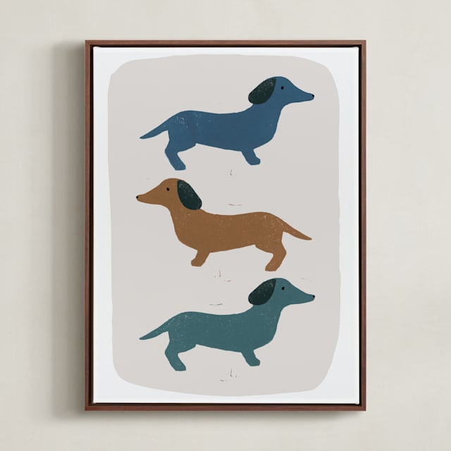 "Dachshund Parade" - Limited Edition Art Print by Maja Cunningham in beautiful frame options and a variety of sizes.
