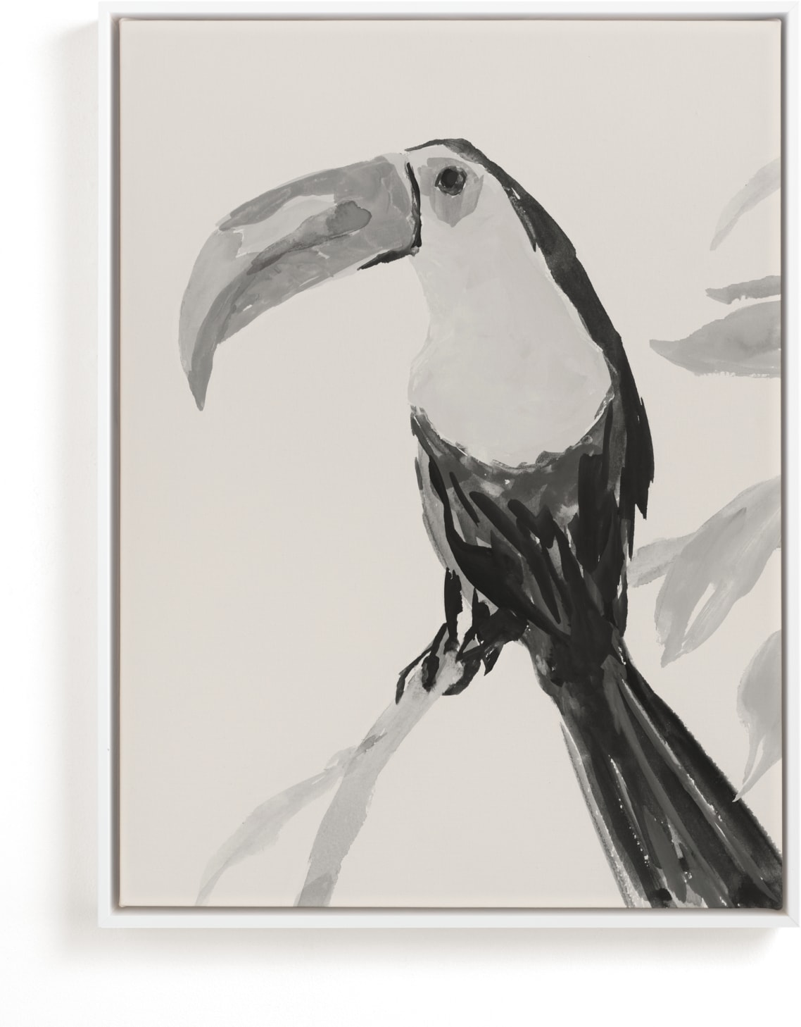 This is a black and white, grey, beige art by Teju Reval called Tropical Birds II.