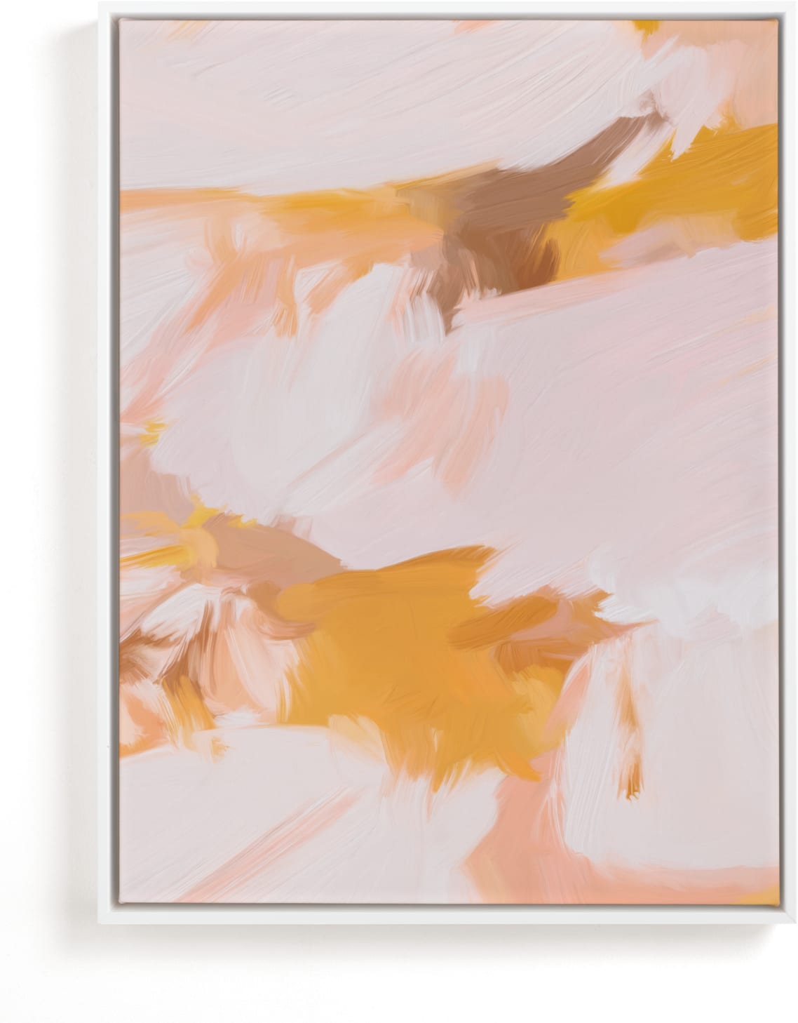 This is a white, pink, orange art by Parima Studio called Marigolds No.2.