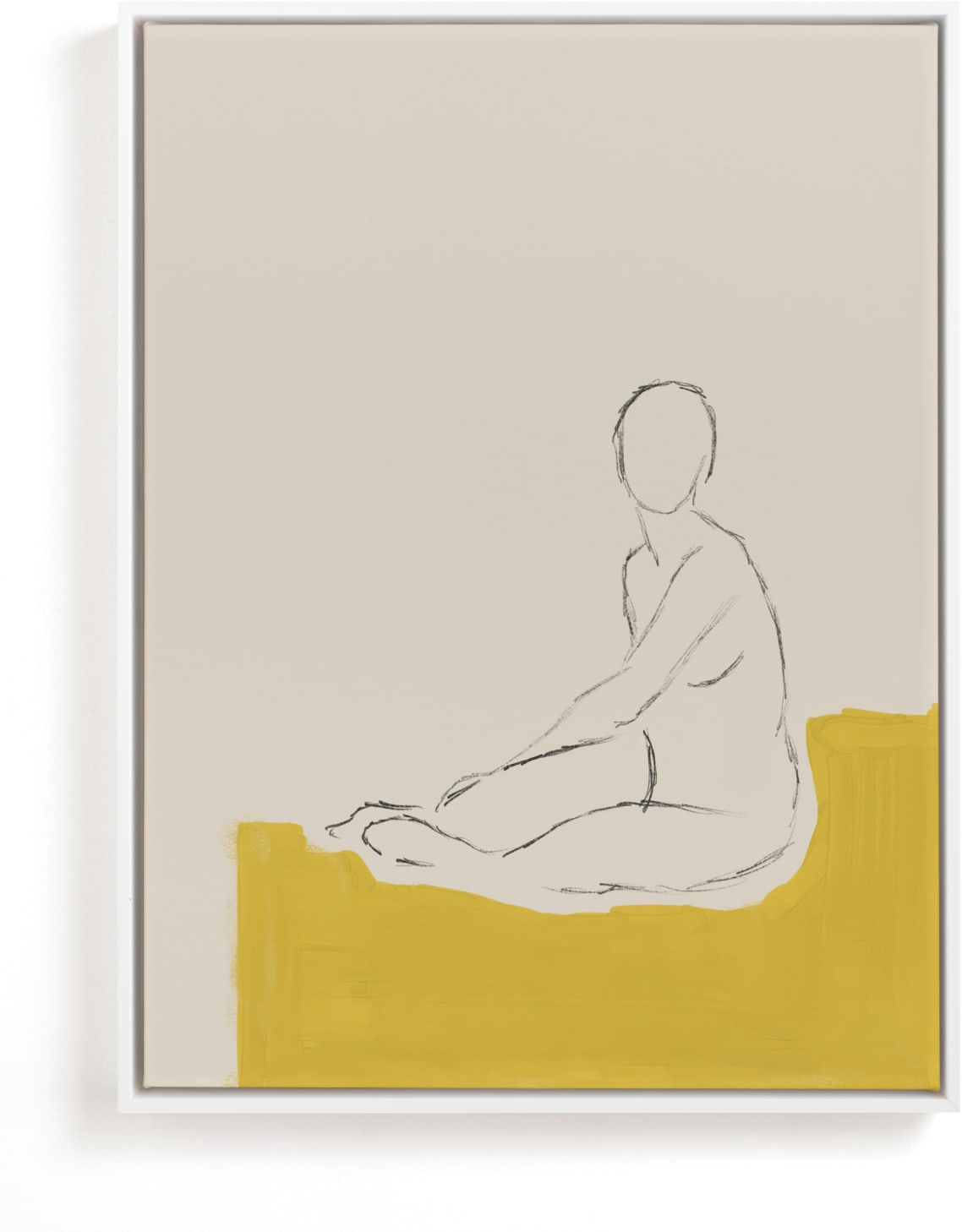 This is a ivory art by Annie Clark called Figure on Yellow.