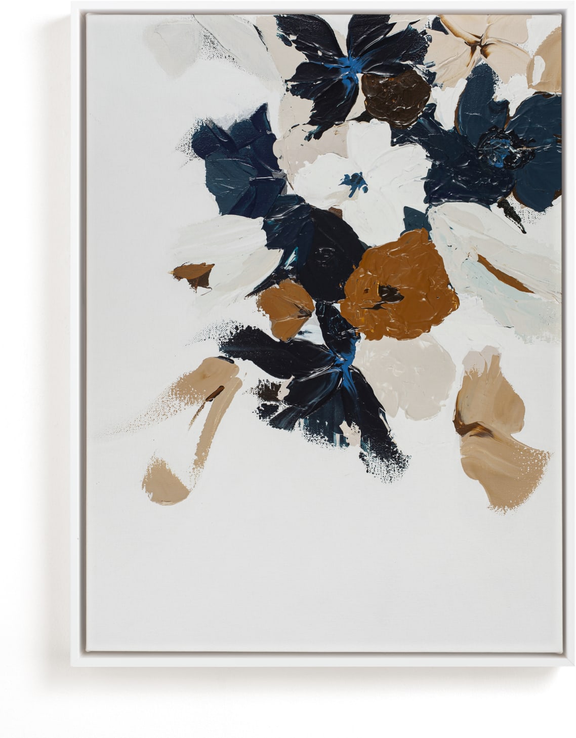 This is a blue art by Caryn Owen called Abstract Botanical Floral Diptych II.
