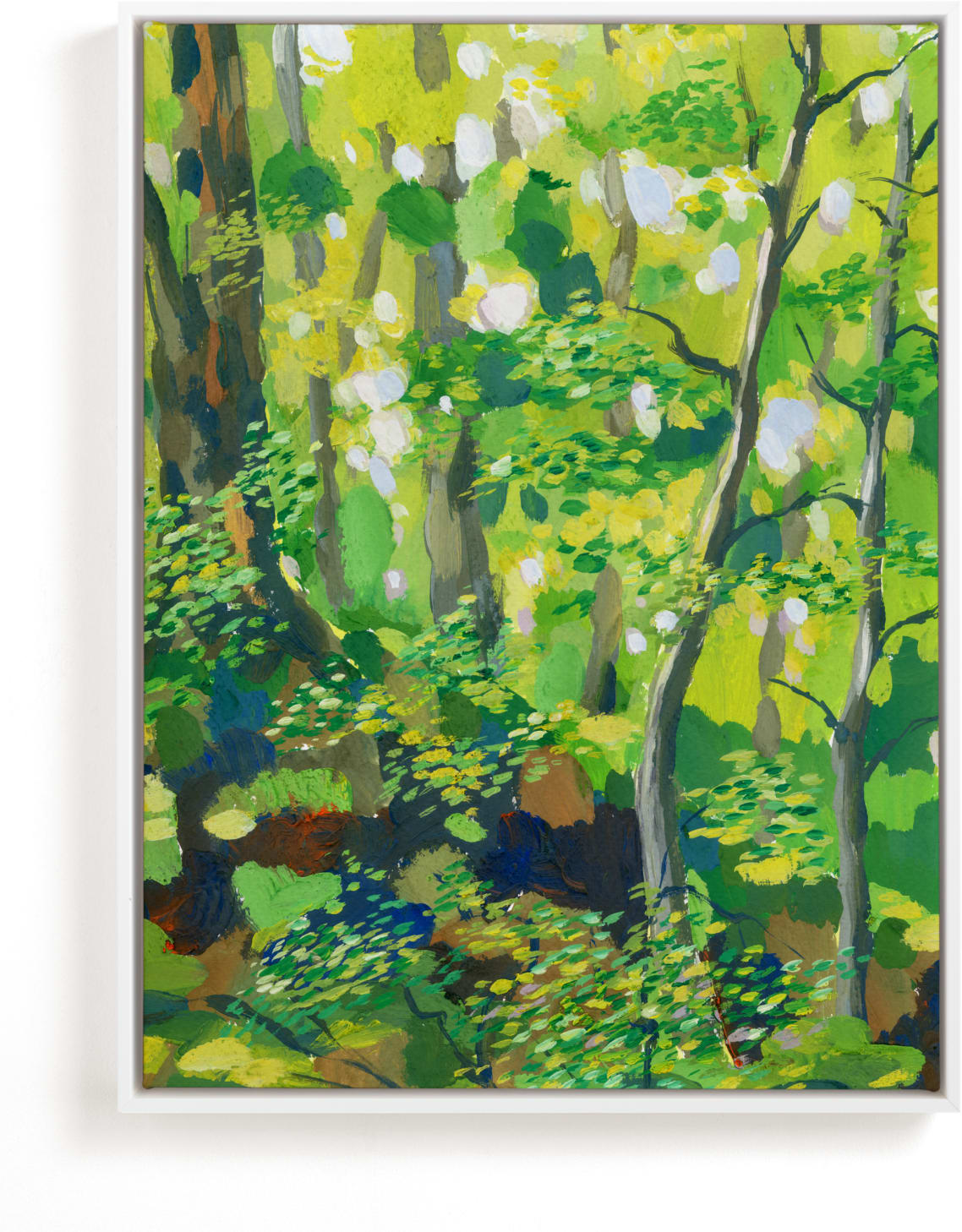 This is a colorful, classic colors, green art by Alexandra Dzh called Green forest.